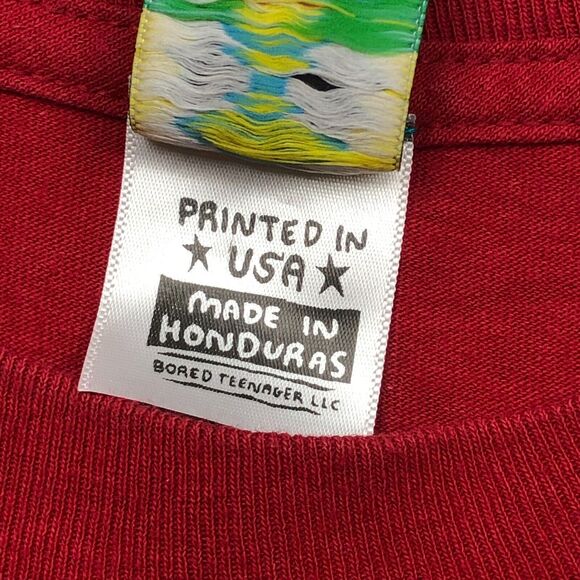 Bored Teenagers Spell Out Red Tee T Shirt Size Medium M Streetwear B6 - Picture 4 of 5